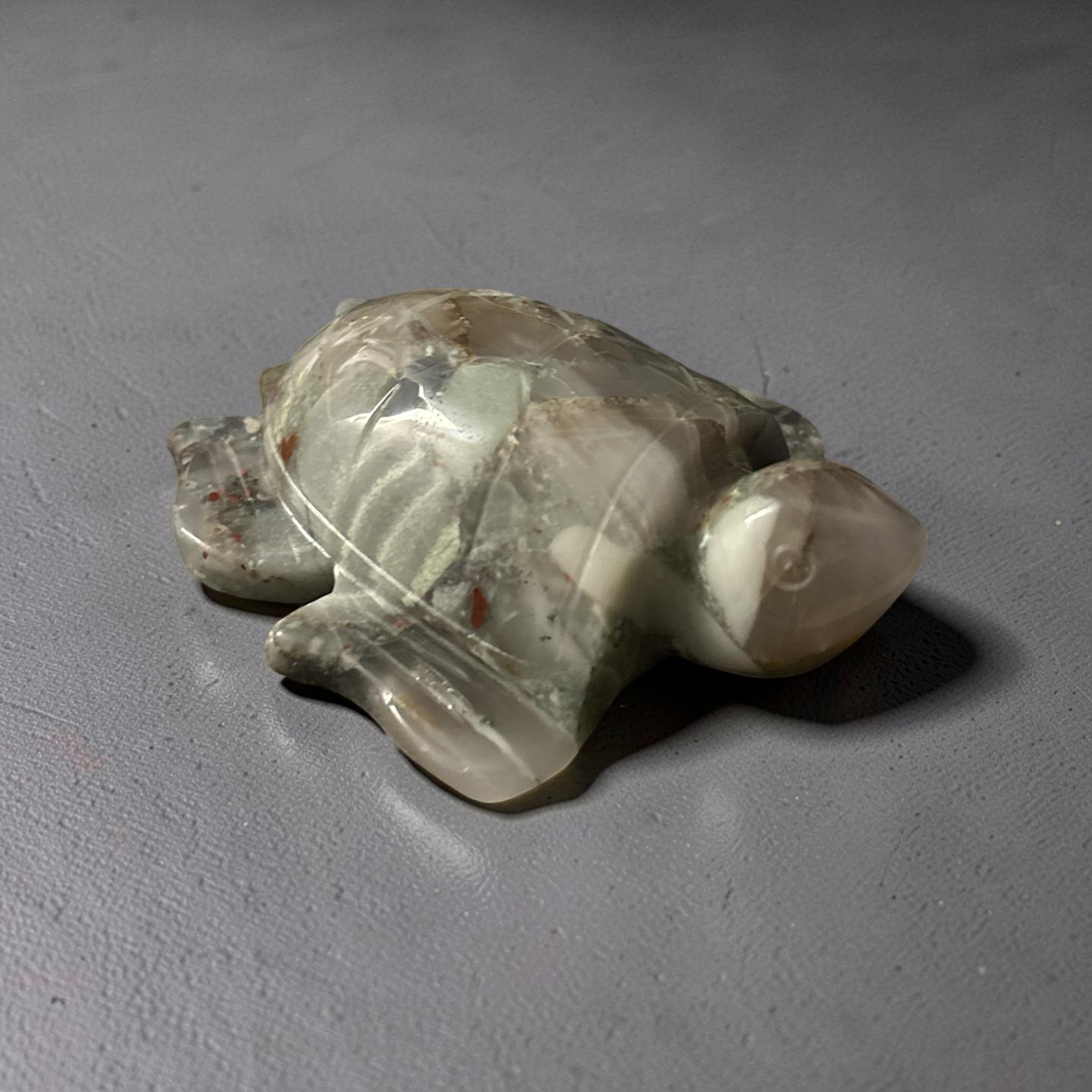 African Blood Stone Turtle Carving
