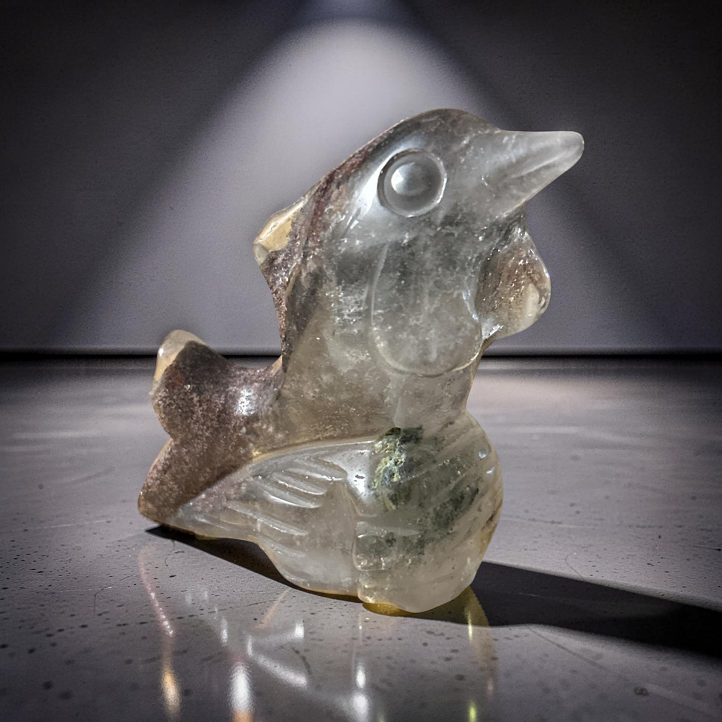 Garden Quartz Dolphin Carving