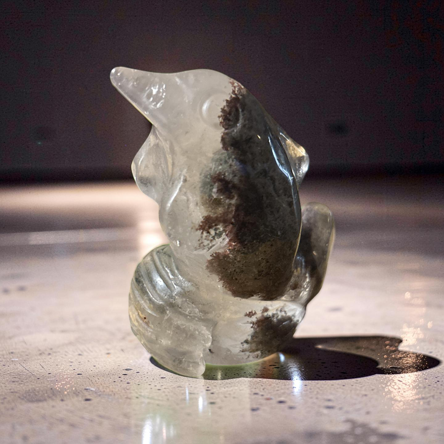 Garden Quartz Dolphin Carving