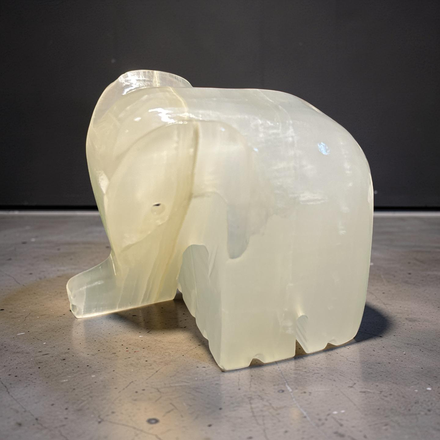 Onyx Elephant Carving